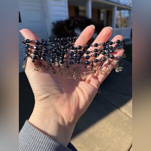 Elegant Black and Silver Beaded Necklace